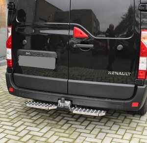 Achteropstap  opstaptrede aan trekhaak in RVS 114 cm 
